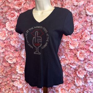 Chris's Stuff (Small) Winery Jeweled 100% Cotton Short Sleeve Tee